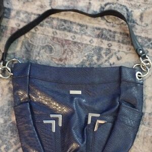 Miche Navy Shoulder Bag with Silver Hardware
